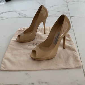 Jimmy Choo patent leather pumps neutral